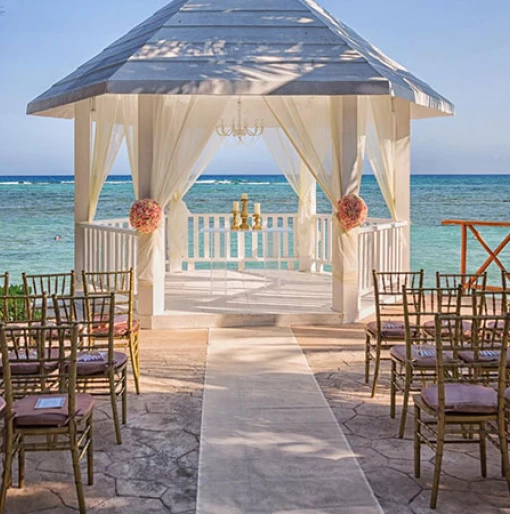 White gazebo venue at El dorado seaside suites