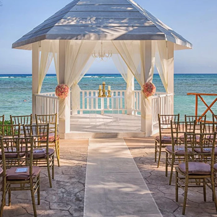 White gazebo venue at El dorado seaside suites