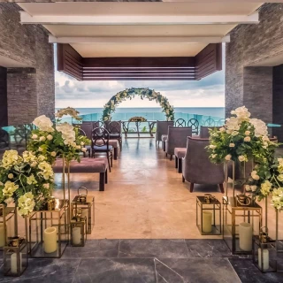 Ceremony setup in El Mirador Venue at Haven Riviera Cancun.