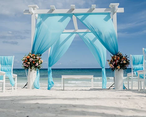 ceremony setup at the beach