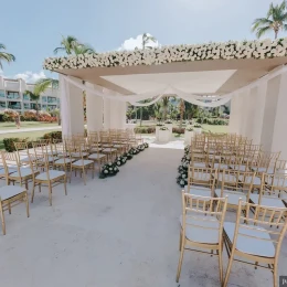 Ceremony in the stone gazebo at Excellence El Carmen Dominic Republic