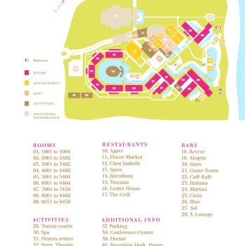 Resort map of Excellence Playa Mujeres