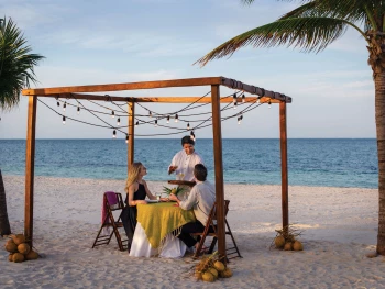 Private dinner in beach wedding venue at Excellence Playa Mujeres