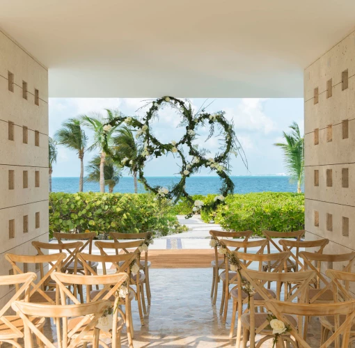 stone gazebo wedding venue at Excellence Playa Mujeres