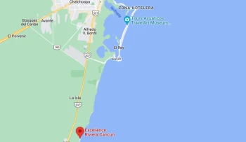 Google maps of Excellence Riviera Cancun