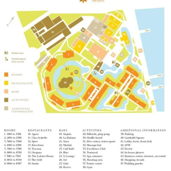 Resort map of Excellence Riviera Cancun