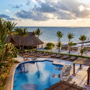 Excellence Riviera Cancun pool at sunrise