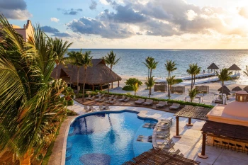 Excellence Riviera Cancun pool at sunrise