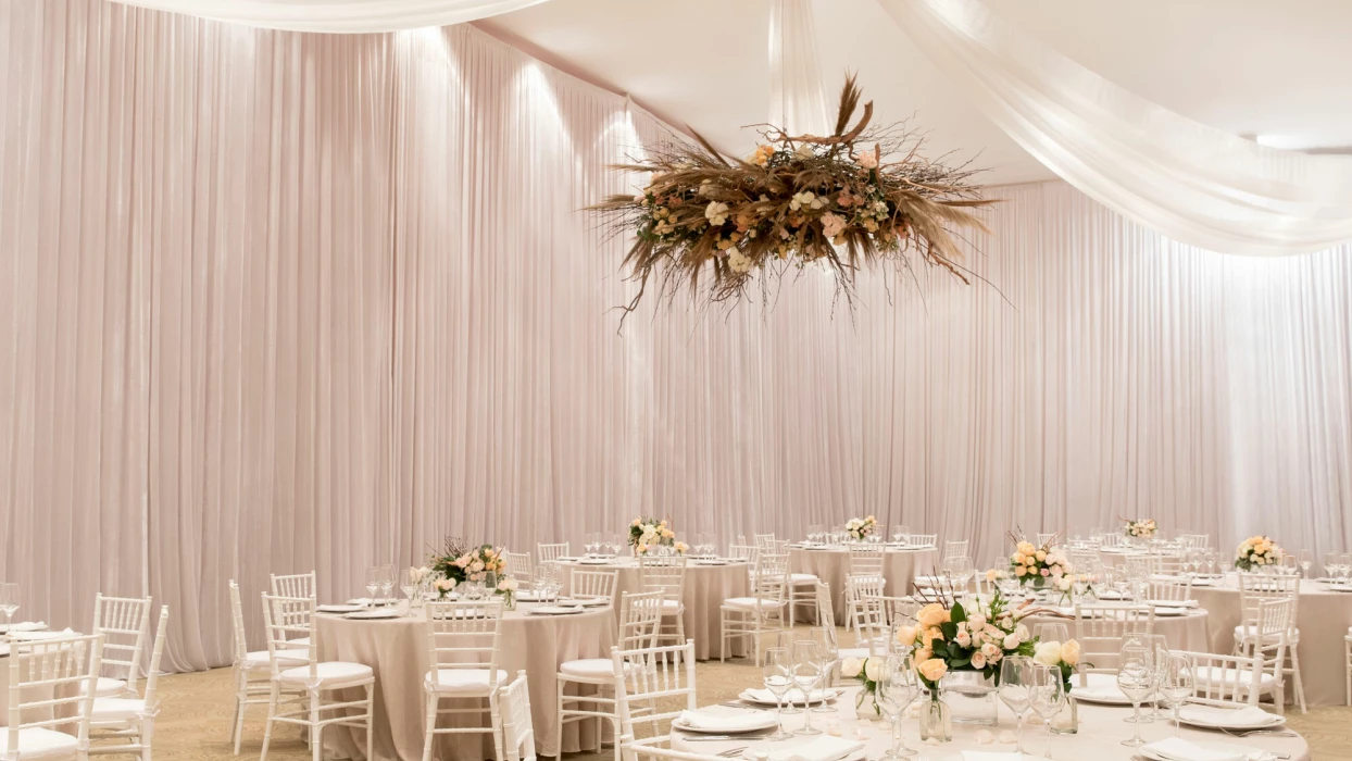 Finest Playa Mujeres wedding ballroom for reception indoors