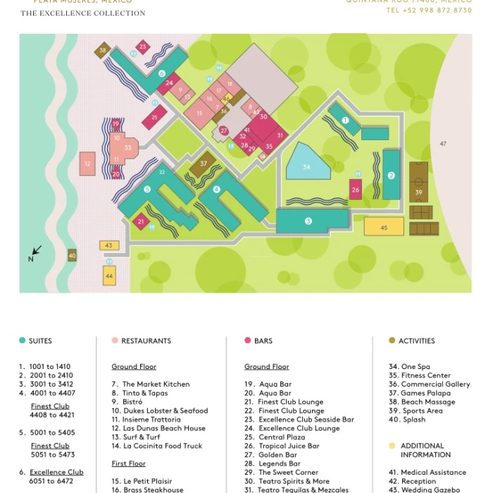 Resort map of Finest Playa Mujeres