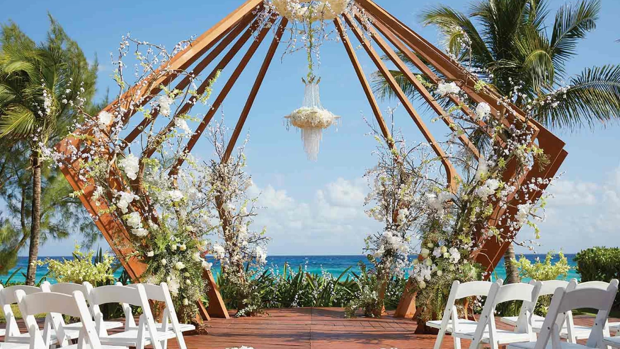 The Fives Beach Hotel & Residences beachfront gazebo wedding venue