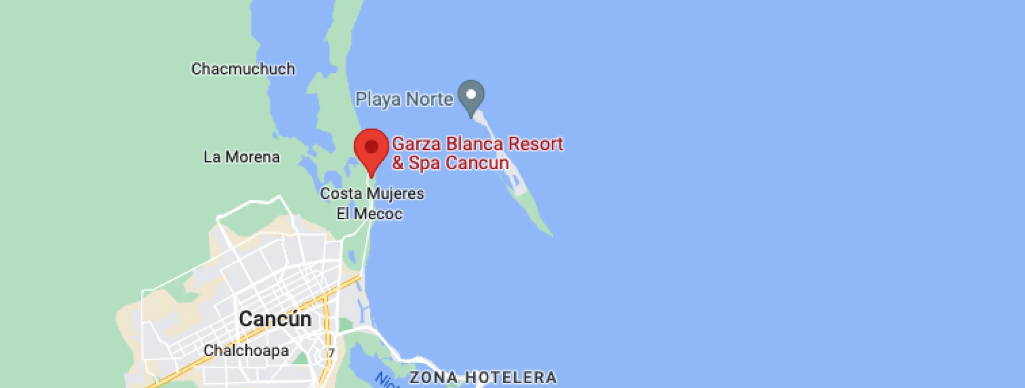 Google maps of Garza blanca resort and spa