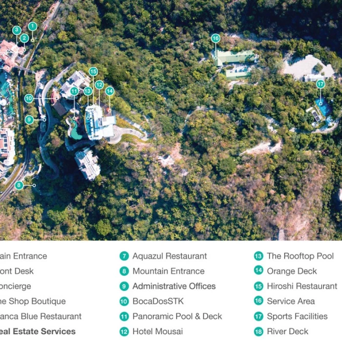 Resort map of Garza Blanca Resort & Spa