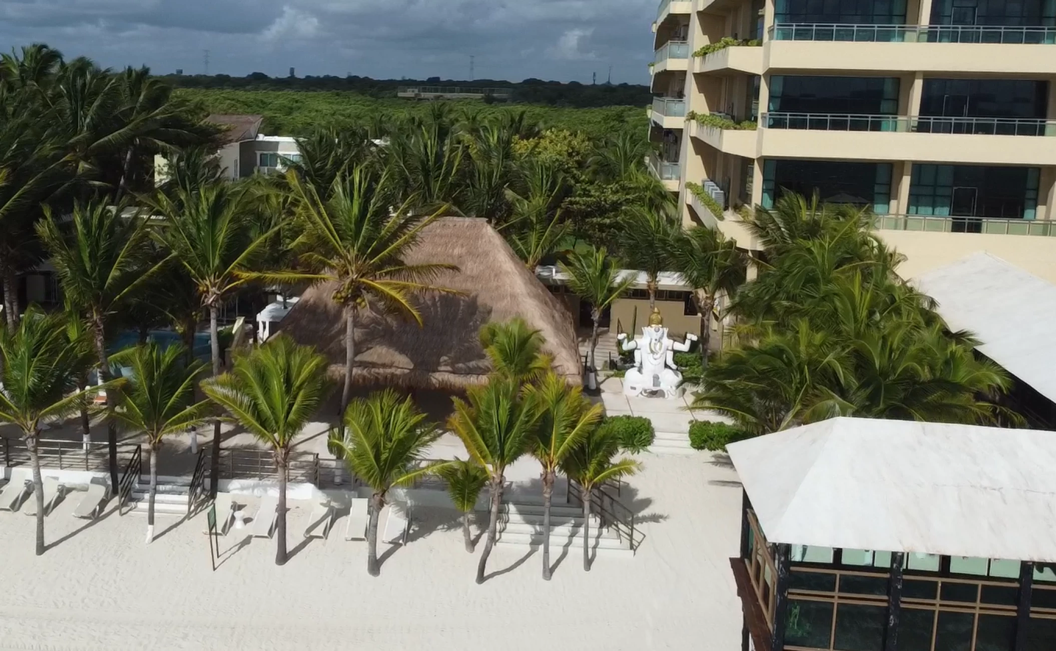 beach reception venue with palm trees at Generations Riviera Maya resort