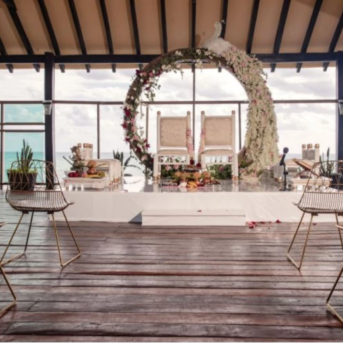 Generations Riviera Maya resort pier deck wedding reception area