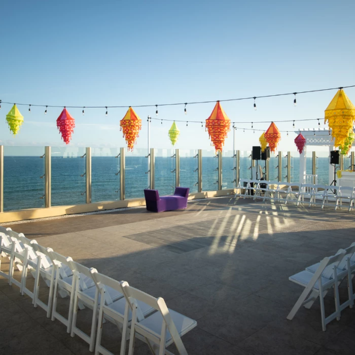 Generations Riviera Maya resort pier deck wedding reception area