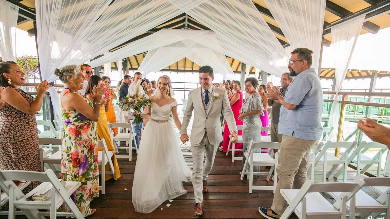 Generations Riviera Maya resort pier deck wedding reception area