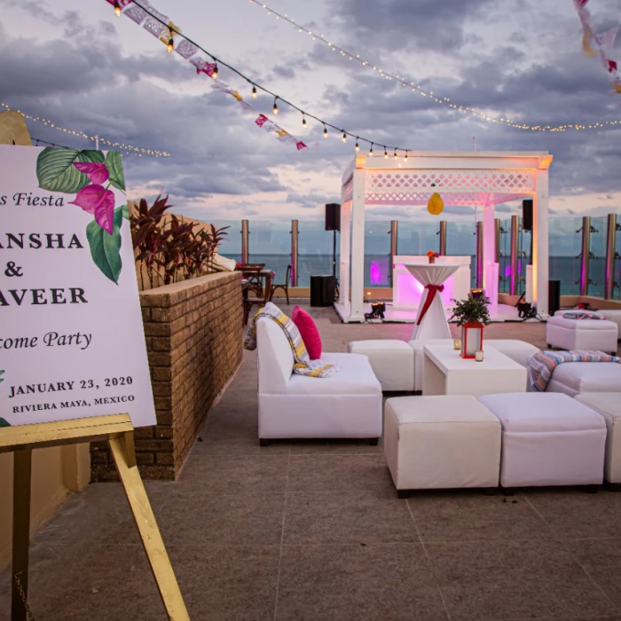 Generations Riviera Maya resort pier deck wedding reception area