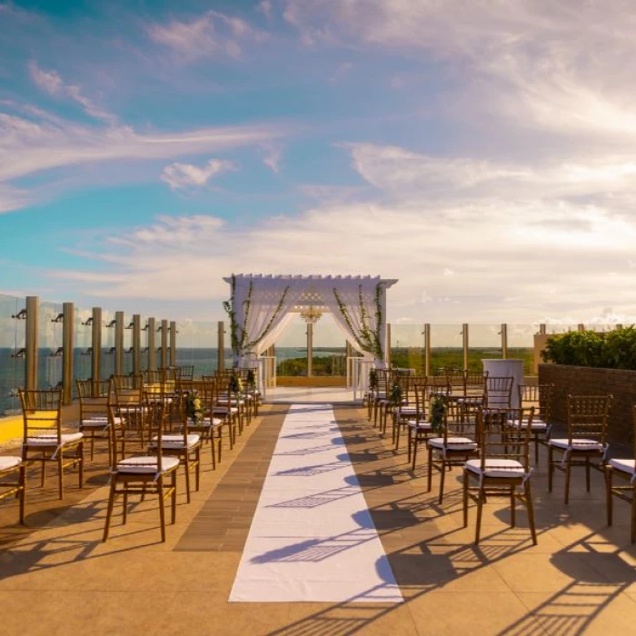 Generations Riviera Maya resort pier deck wedding reception area