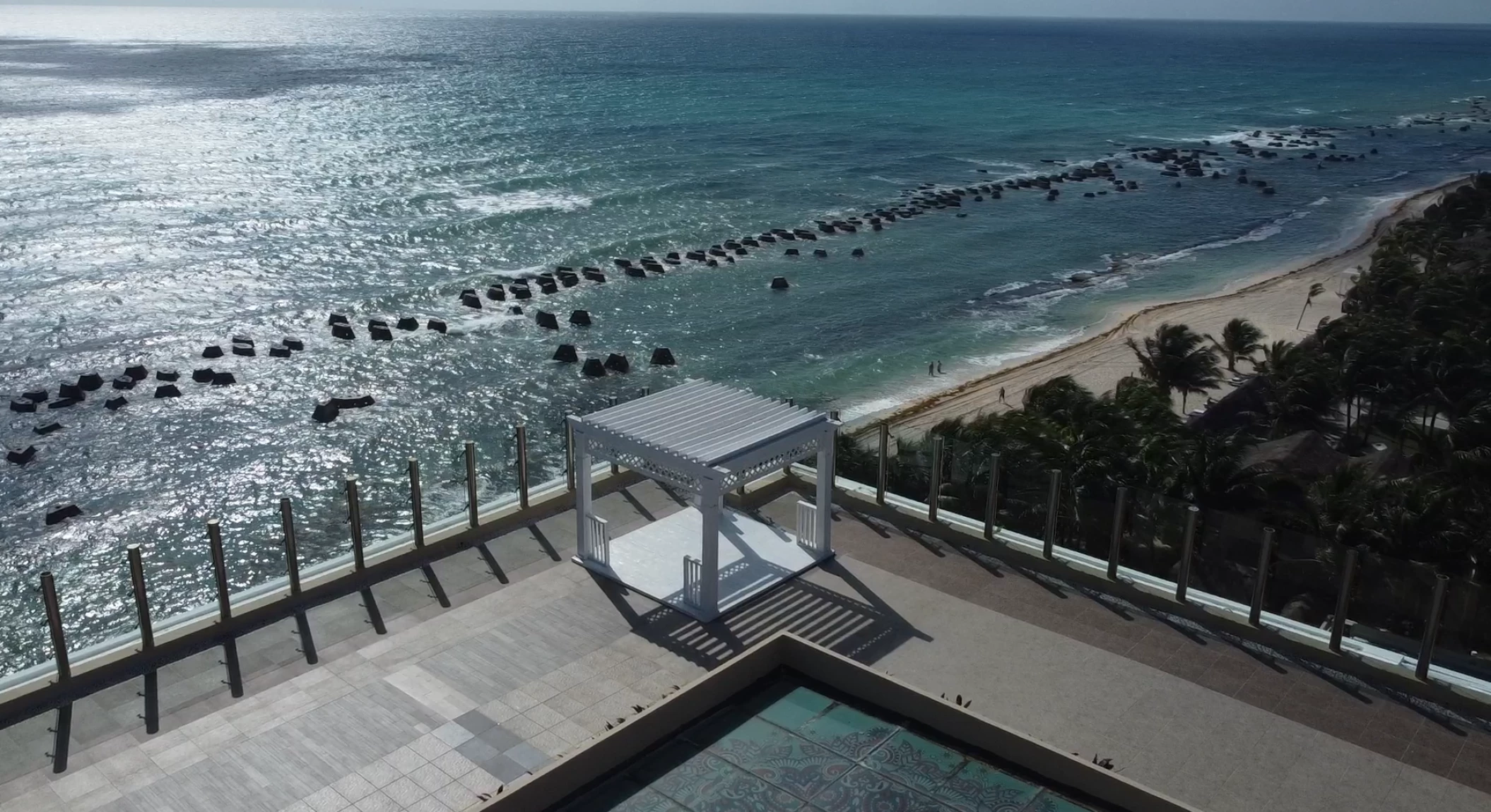 Generations Riviera Maya resort pier deck wedding reception area