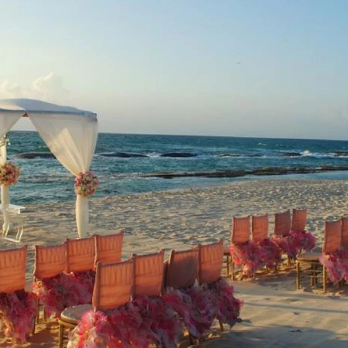 Ceremony in beach gazebo at Generations Riviera Maya resort