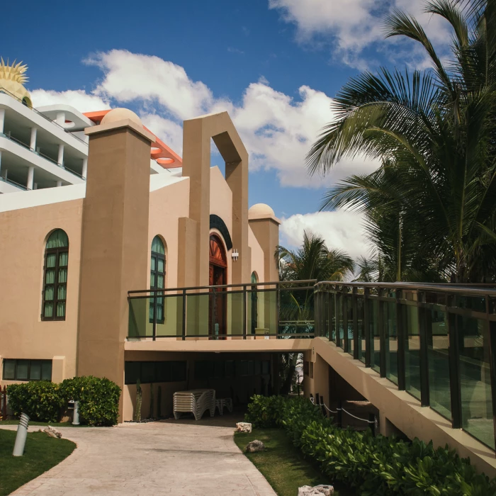 Generations Riviera Maya resort outside catholic church wedding venue