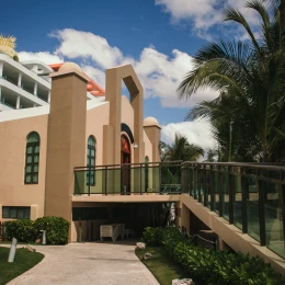 Generations Riviera Maya resort outside catholic church wedding venue