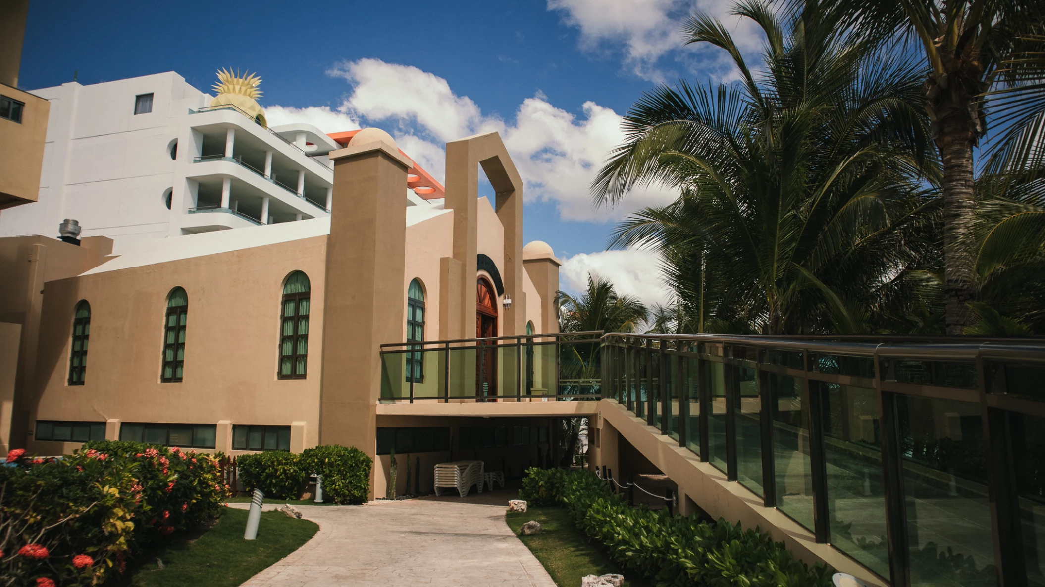 Generations Riviera Maya resort outside catholic church wedding venue