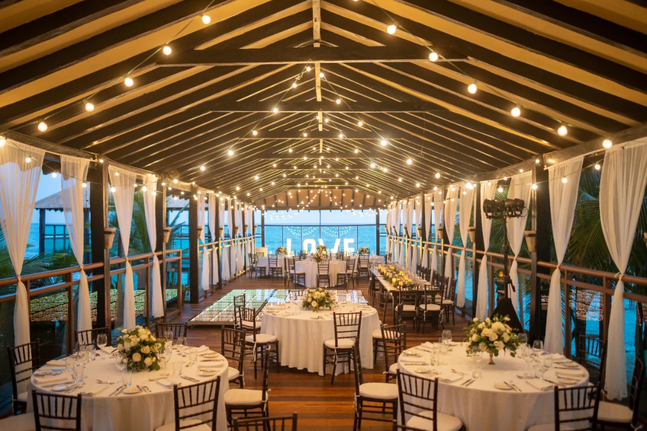 Generations Riviera Maya resort pier deck wedding reception area