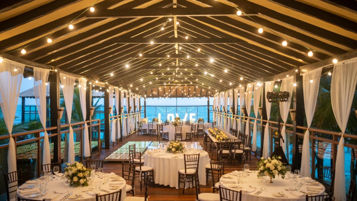 Generations Riviera Maya resort pier deck wedding reception area