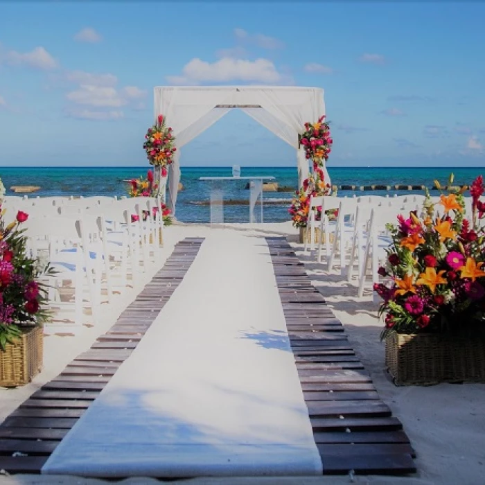 Ceremony in beach gazebo at Generations Riviera Maya resort