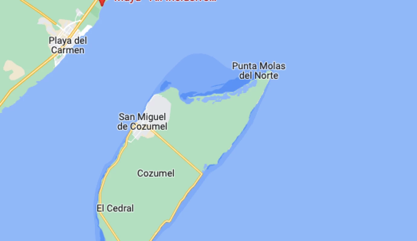 Screenshot of google maps of Hyatt Zilara Riviera Maya