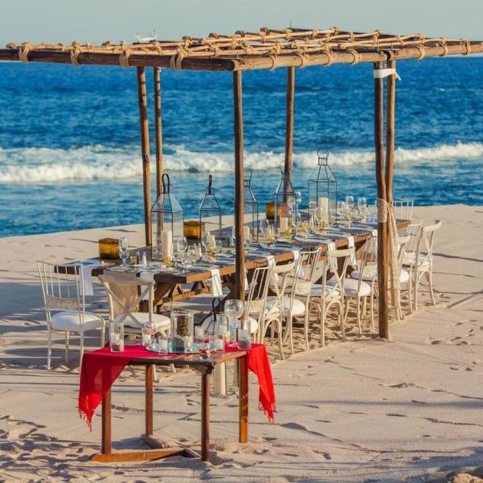 Intimate dinner on the beach wedding venue at Grand Fiesta Americana Los Cabos All inclusive Golf and Spa