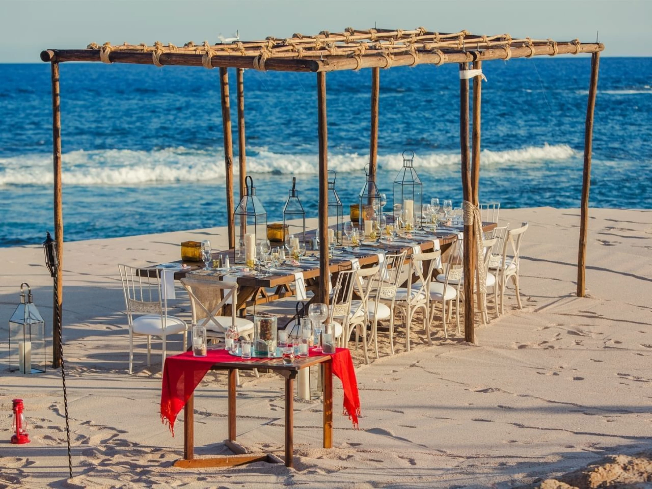 Intimate dinner on the beach wedding venue at Grand Fiesta Americana Los Cabos All inclusive Golf and Spa