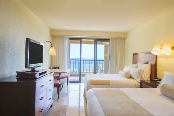 Oceanview suite double bed at Grand Fiesta Americana Los Cabos All inclusive Golf and Spa