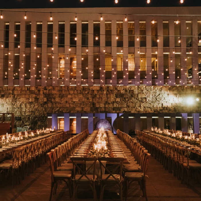 Dinner reception on the citrus patio at Grand Hyatt Playa del Carmen