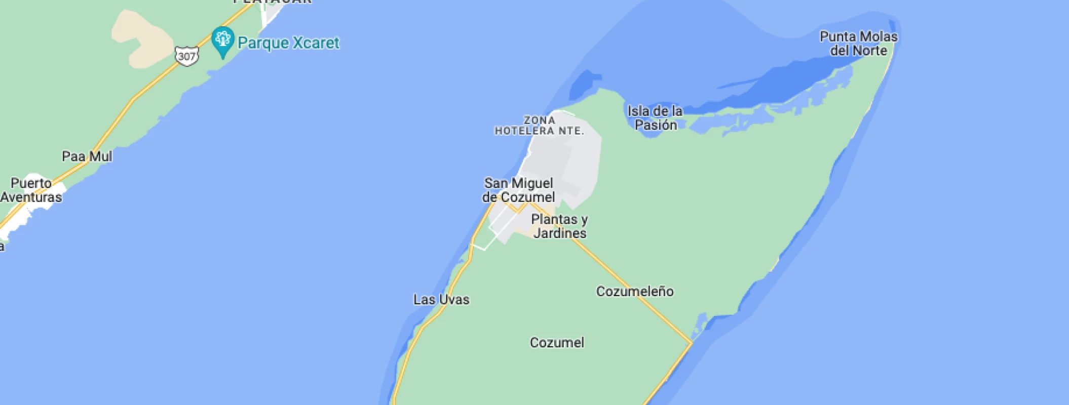 Google maps of Grand Hyatt Playa del Carmen