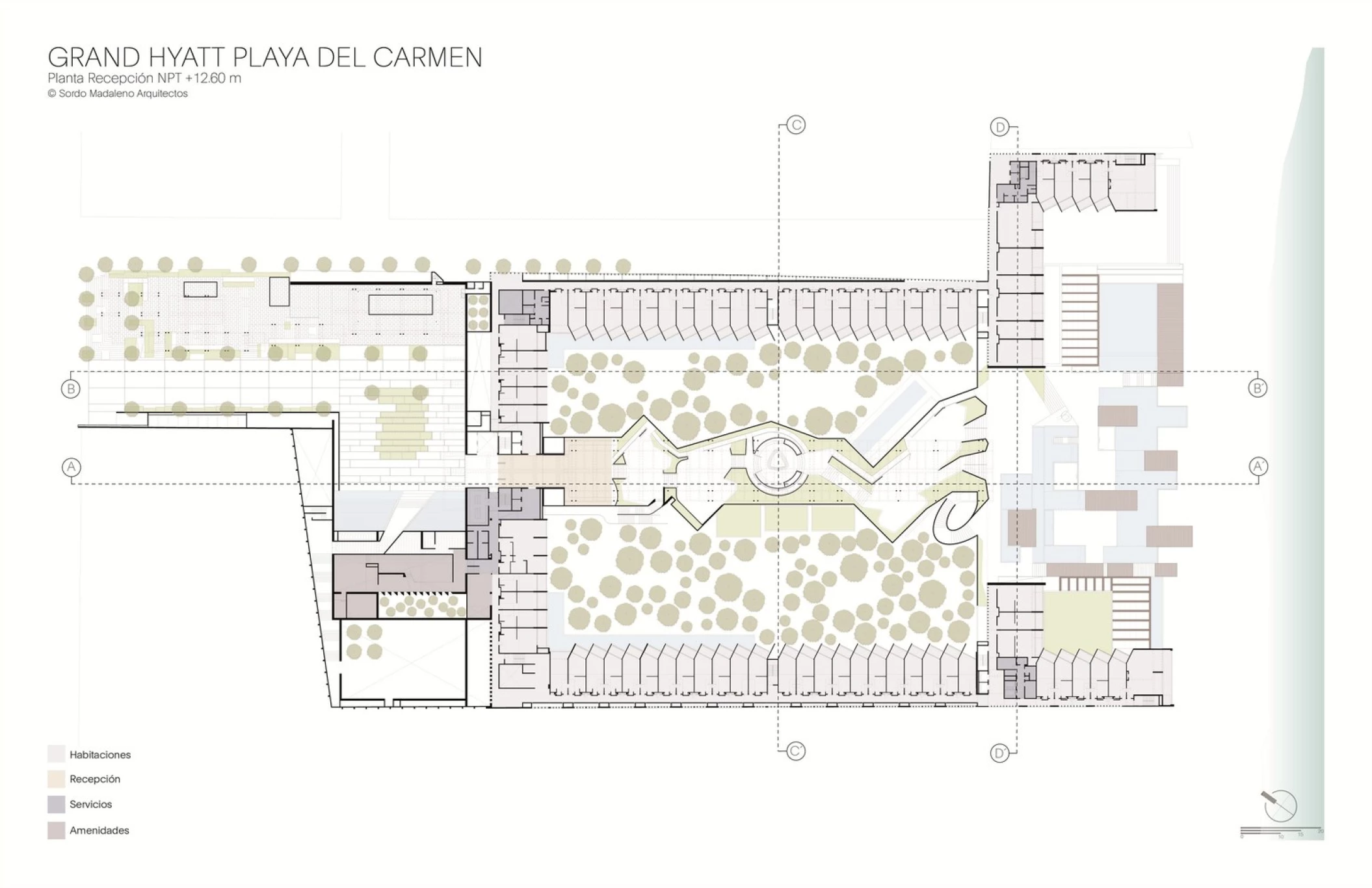 Resort map of Grand Hyatt Playa del Carmen