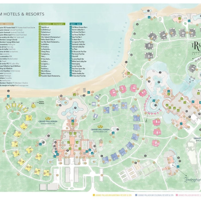 Resort map of Grand Palladium Colonial Resort & Spa