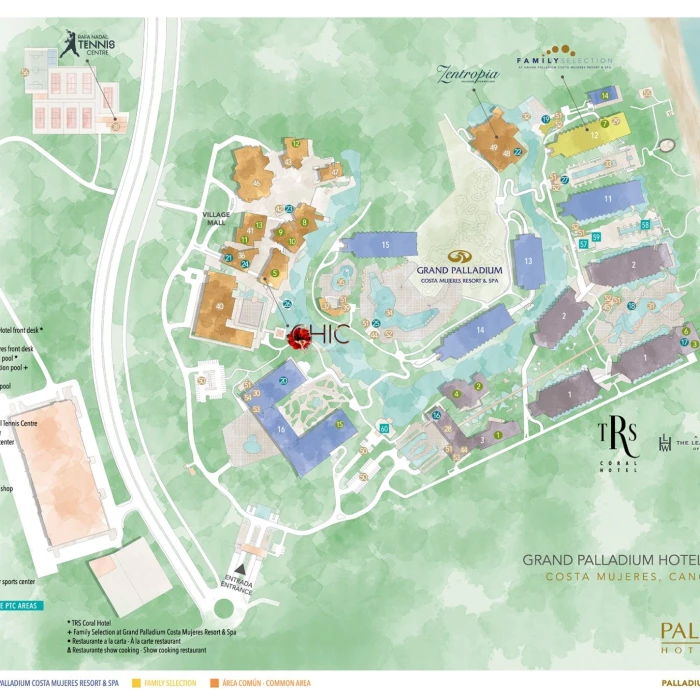 Resort map of Grand Palladium Costa Mujeres