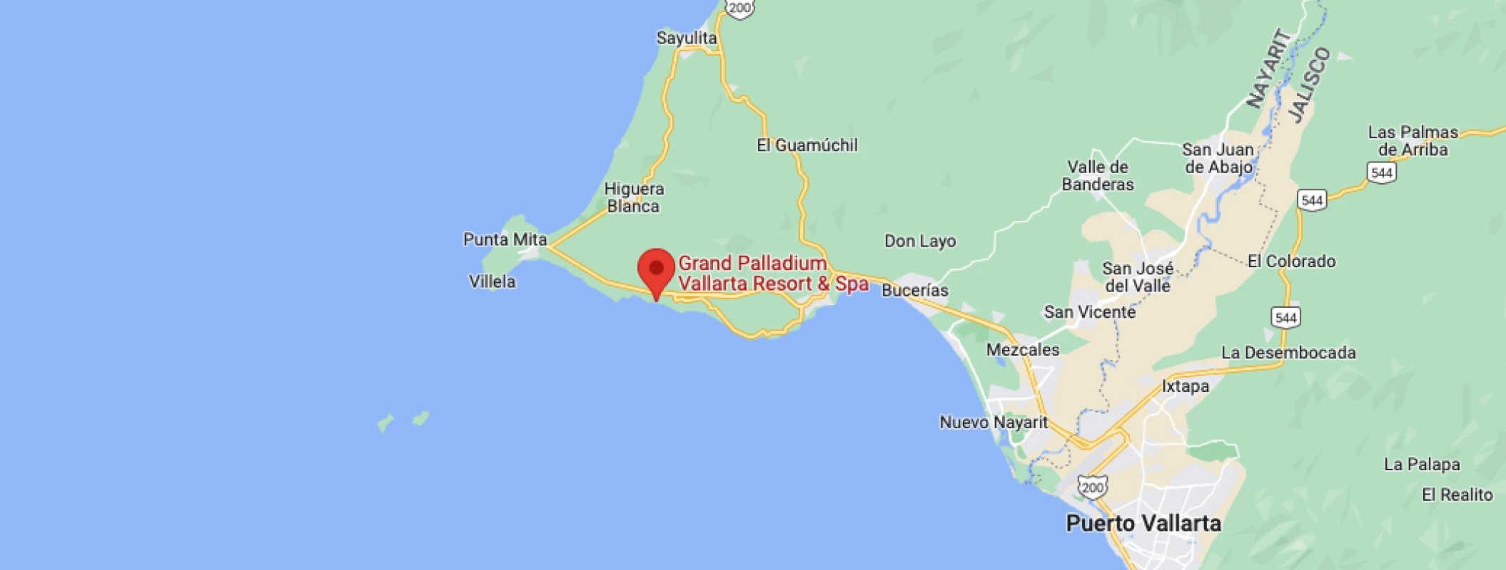 Google maps of Grand Palladium Vallarta Resort & Spa