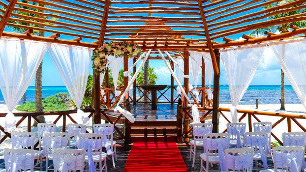 Grand Riviera Princess inside beach wedding gazebo venue