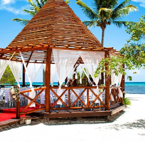 Grand Riviera Princess wedding gazebo venue on beach