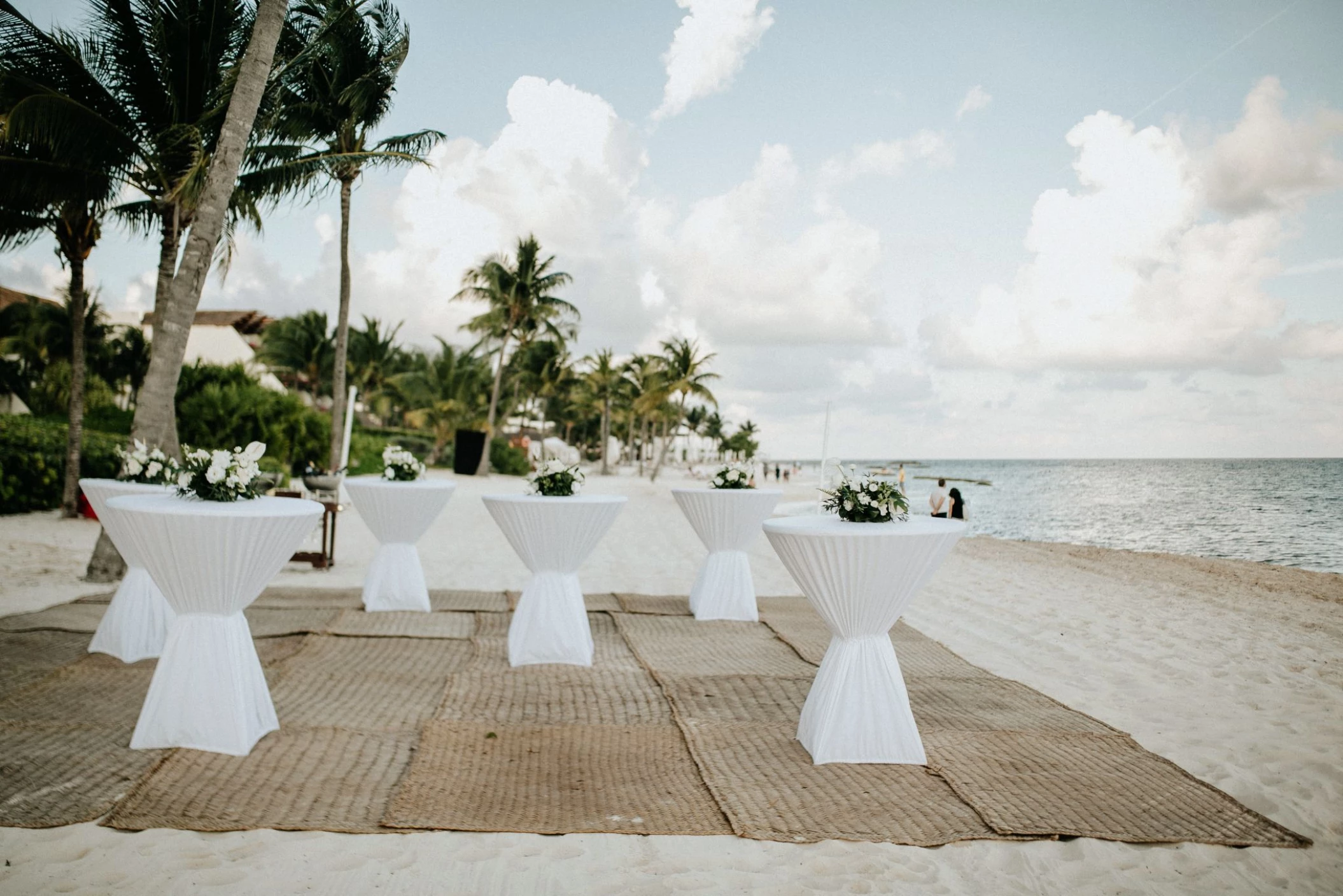 Ceremony decor in Grand Class Beach venue at Grand Velas