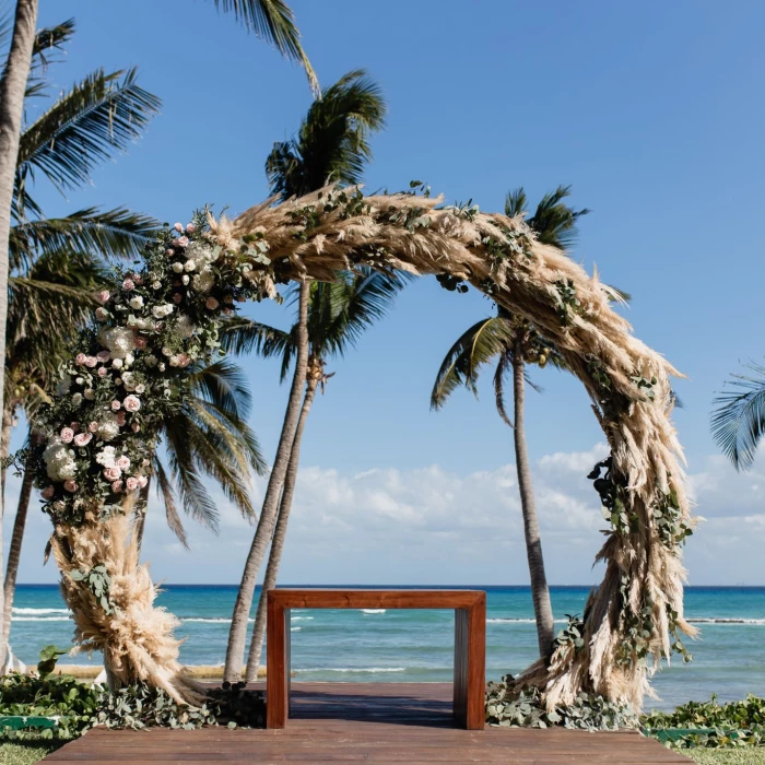 Ceremony decor in Grand Class Deck Venue at Grand Velas