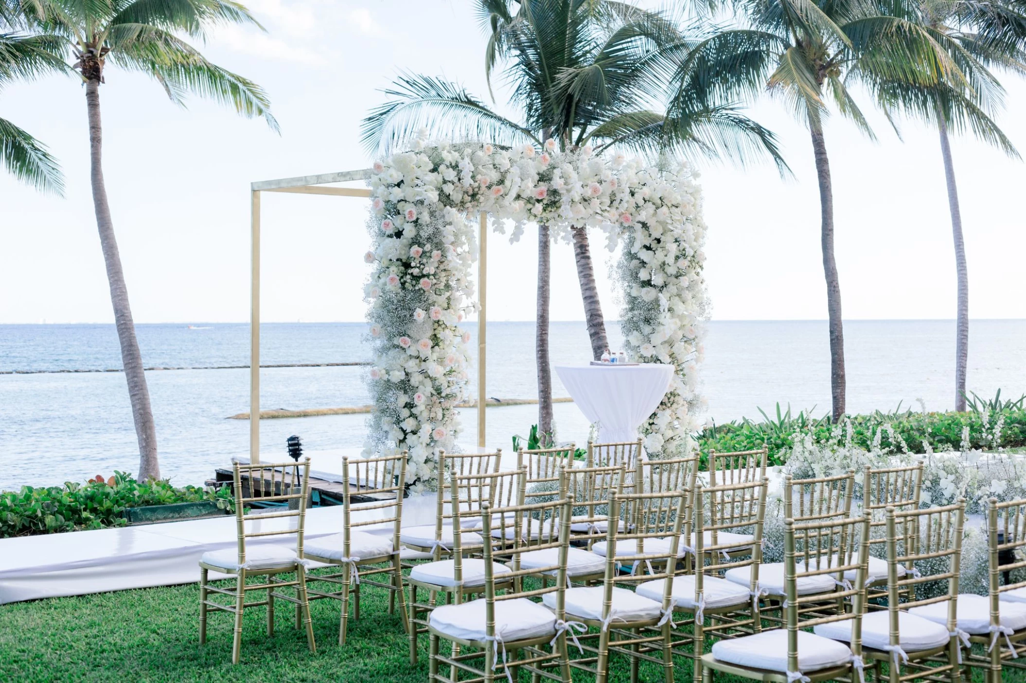 Ceremony decor in Grand Class Deck Venue at Grand Velas