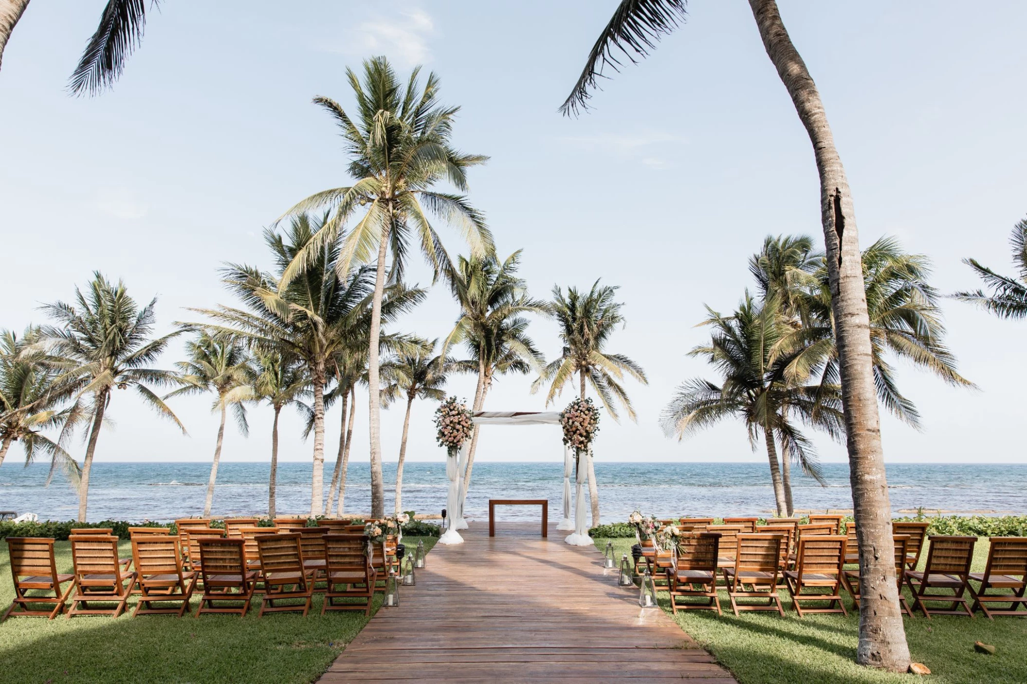 Ceremony decor in Grand Class Deck Venue at Grand Velas