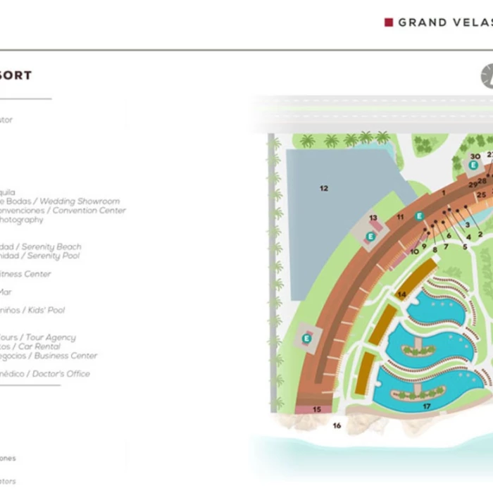 Resort map of Grand Velas Los Cabos