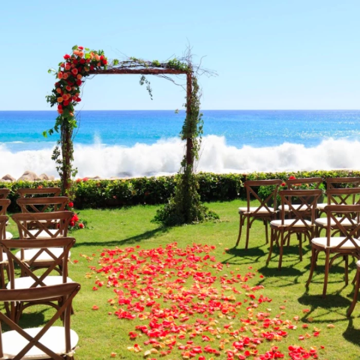 Ceremony decor on the azul garden at grand velas los cabos