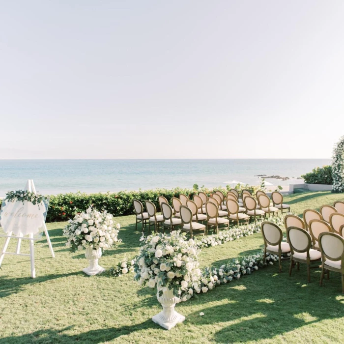 Ceremony decor on the azul garden at grand velas los cabos